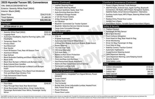 2025 Hyundai TUCSON SEL Convenience