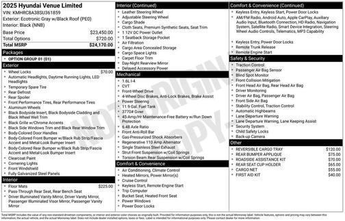 2025 Hyundai VENUE Limited
