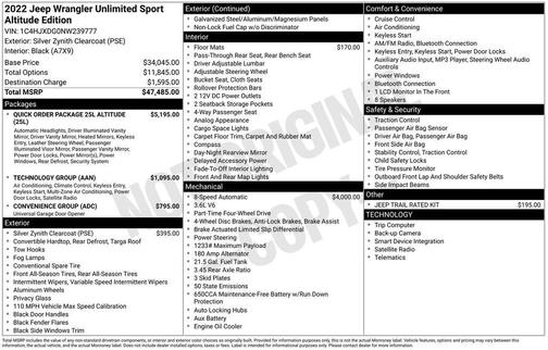 2022 Jeep Wrangler Unlimited Sport Altitude