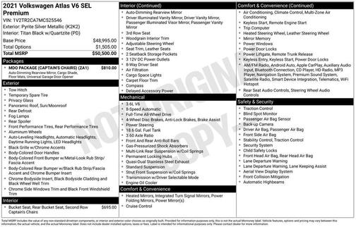 2021 Volkswagen Atlas 3.6 V6 SEL Premium