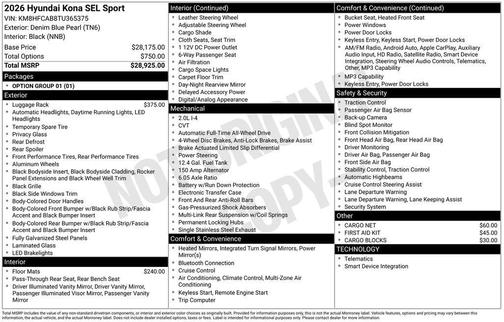 2026 Hyundai KONA SEL Sport
