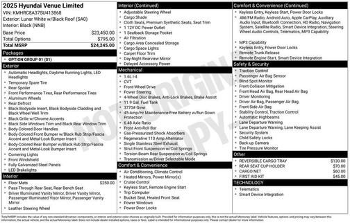 2025 Hyundai VENUE Limited