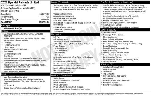 2026 Hyundai PALISADE Limited