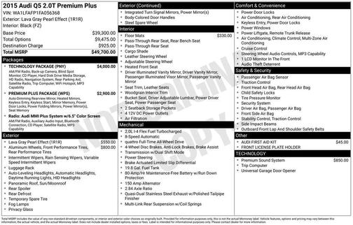 2015 Audi Q5 2.0T Premium Plus