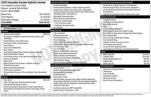 2025 Hyundai SONATA Hybrid Limited