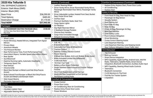 2020 Kia Telluride S