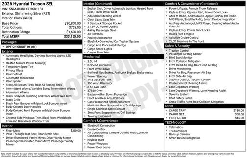 2026 Hyundai TUCSON SEL