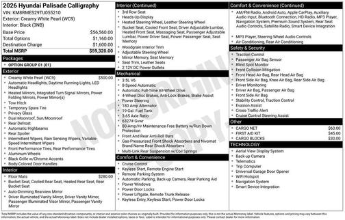 2026 Hyundai PALISADE Calligraphy