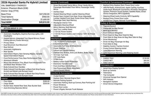 2026 Hyundai SANTA FE HEV Limited