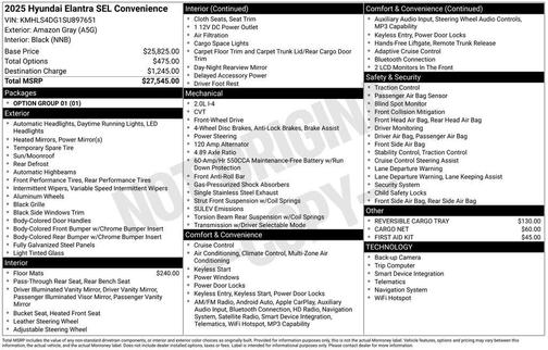 2025 Hyundai ELANTRA SEL Convenience