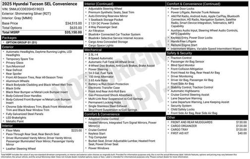 2025 Hyundai TUCSON SEL Convenience