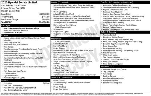 2020 Hyundai SONATA Limited