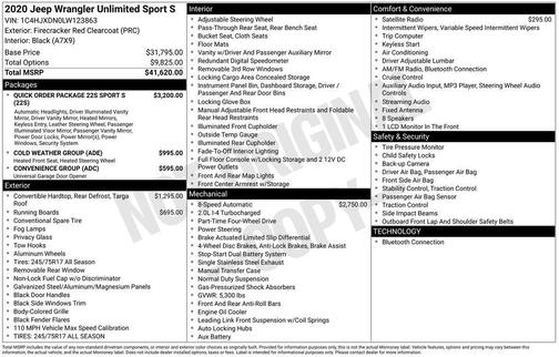 2020 Jeep Wrangler Unlimited Sport