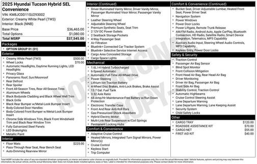 2025 Hyundai TUCSON Hybrid SEL Convenience