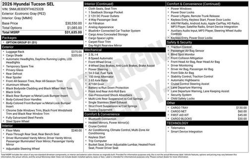 2026 Hyundai TUCSON SEL