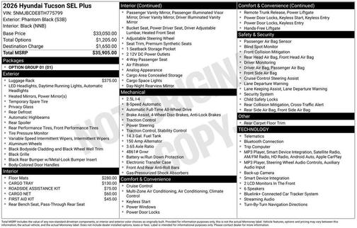 Phantom Black 2026 Hyundai TUCSON SEL