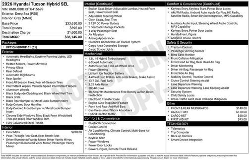 2026 Hyundai TUCSON Hybrid SEL