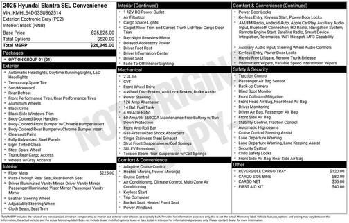2025 Hyundai ELANTRA SEL Convenience