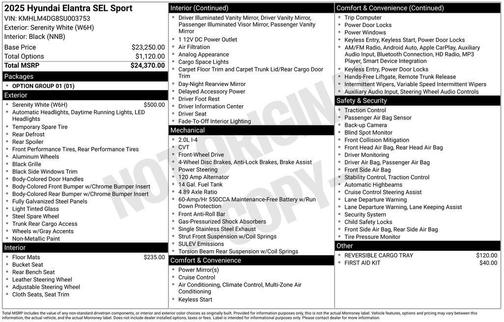 2025 Hyundai ELANTRA SEL Sport