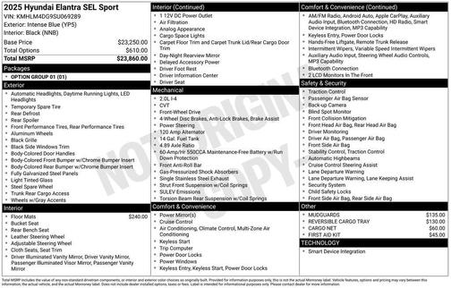 2025 Hyundai ELANTRA SEL Sport