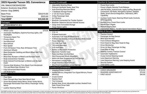 2025 Hyundai TUCSON SEL Convenience