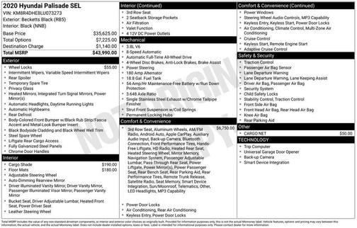 2020 Hyundai PALISADE SEL
