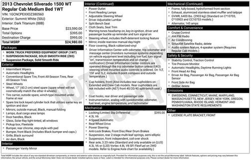 2013 Chevrolet Silverado 1500 Work Truck