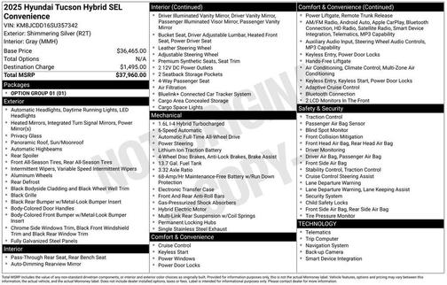2025 Hyundai TUCSON Hybrid SEL Convenience