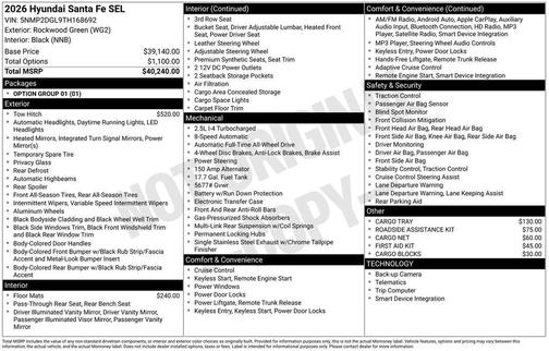 2026 Hyundai SANTA FE SEL