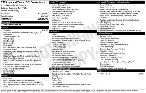 2025 Hyundai TUCSON SEL Convenience