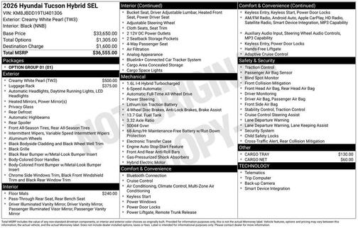 2026 Hyundai TUCSON Hybrid SEL