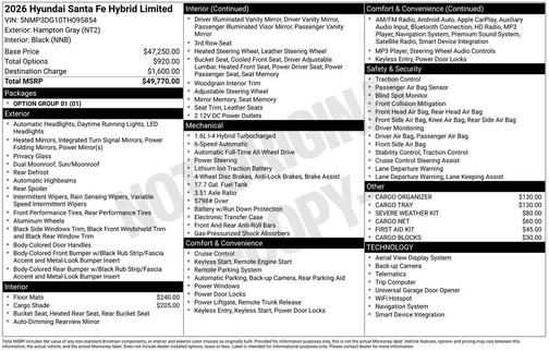 2026 Hyundai SANTA FE HEV Limited
