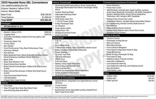 2025 Hyundai KONA SEL Convenience