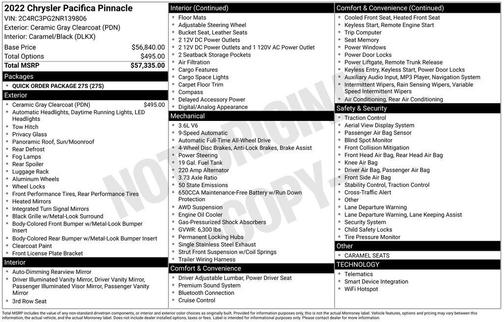 2022 Chrysler Pacifica Pinnacle