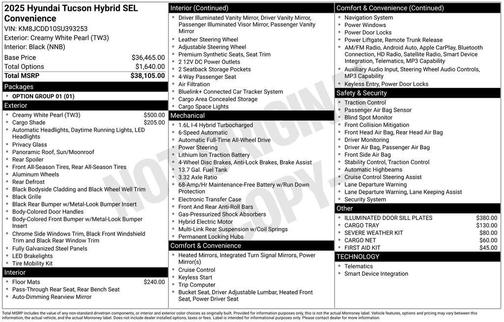 2025 Hyundai TUCSON Hybrid SEL Convenience