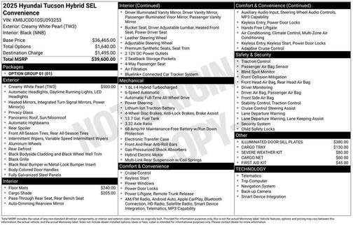 2025 Hyundai TUCSON Hybrid SEL Convenience
