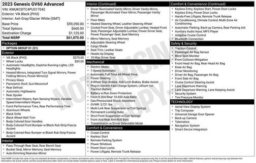 2023 Genesis GV60 Advanced