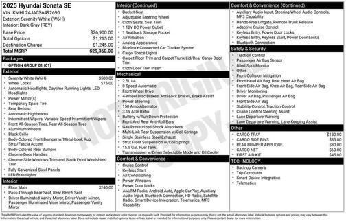 2025 Hyundai SONATA SE