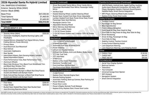 2026 Hyundai SANTA FE HEV Limited