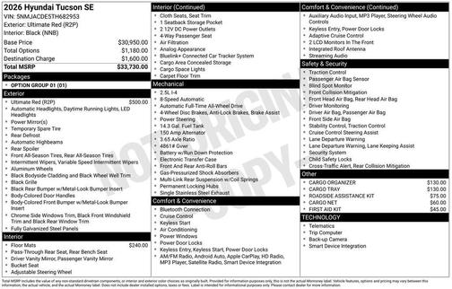 2026 Hyundai TUCSON SE