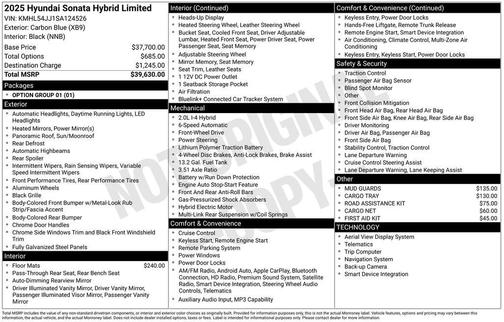 2025 Hyundai SONATA Hybrid Limited