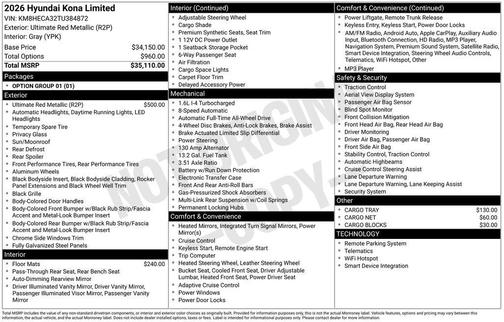 2026 Hyundai KONA Limited