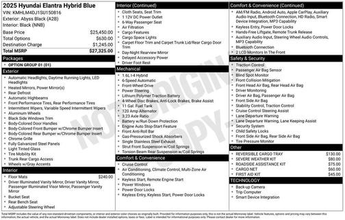 2025 Hyundai ELANTRA HEV Blue
