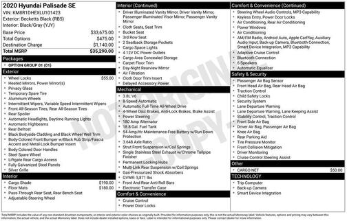 2020 Hyundai PALISADE SE