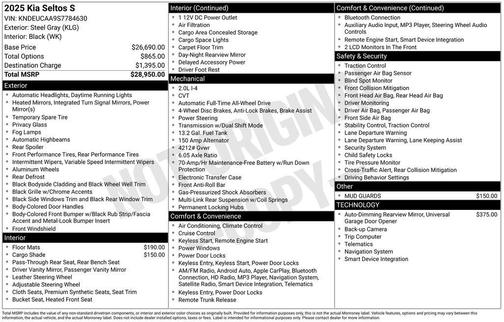 Steel Gray 2025 Kia Seltos S