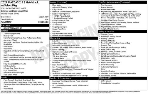 2021 Mazda Mazda3 AWD w/Select Package