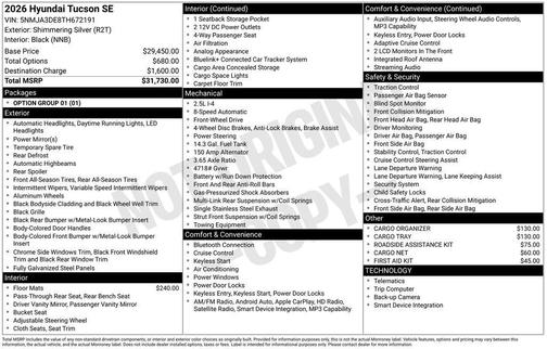 2026 Hyundai TUCSON SE