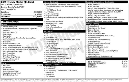 2025 Hyundai ELANTRA SEL Sport