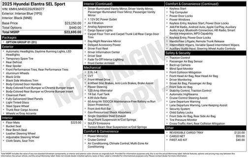 2025 Hyundai ELANTRA SEL Sport