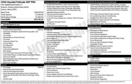 2026 Hyundai PALISADE XRT Pro